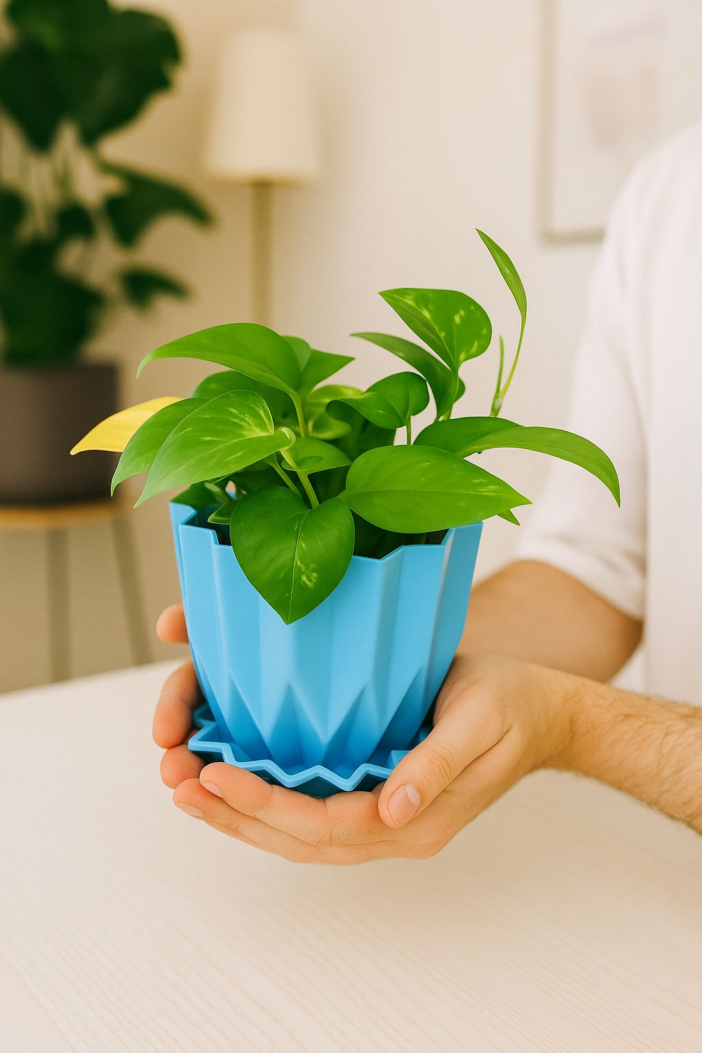 Golden   Money   Plant   Indoor   with   Self-Watering   Flower   Pot