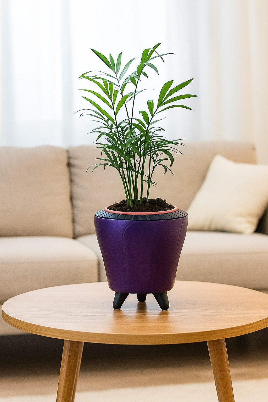 Troof Areca   Palm   Air   Purifier   Live   Plant   with   Self-Watering   Decorative   Pot