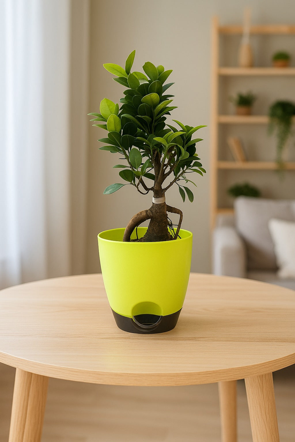 Troof Ficus   Bonsai   Live   Plant   for   Indoors   with   Self-Watering   Cap   Pot