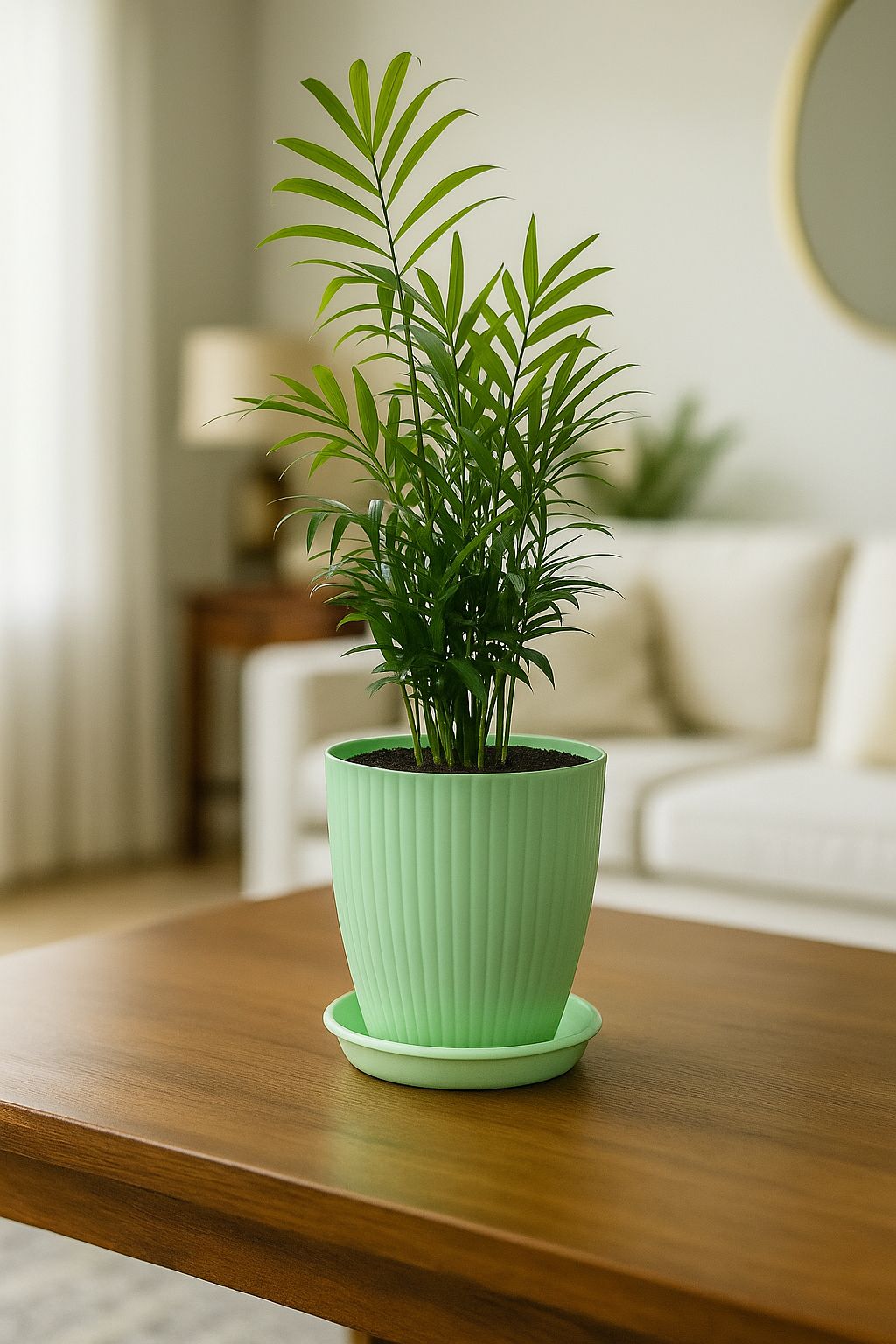 Troof Areca   Palm   Air   Purifier   Live   Plant   with   Self-Watering   Rainbow   Pot